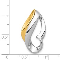 14K Two-tone Polished Slide Fits Up to 6mm Regular 8mm Fancy Or Reversible Omega view 4