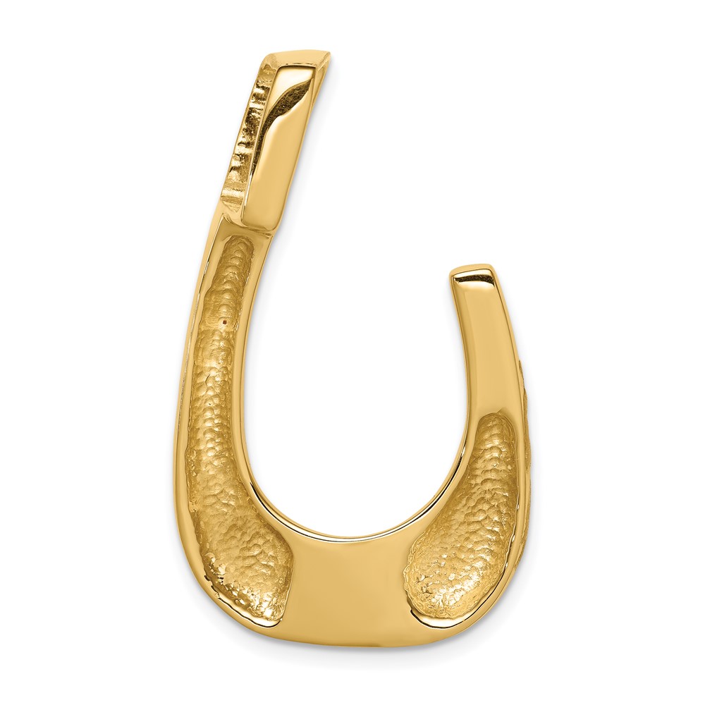 14k Two-tone Polished U-Shape Slide Fits up to 6mm Regular/8mm Fancy or Reversible Omega (SL8)