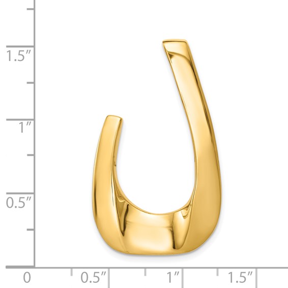 14k Two-tone Polished U-Shape Slide Fits up to 6mm Regular/8mm Fancy or Reversible Omega