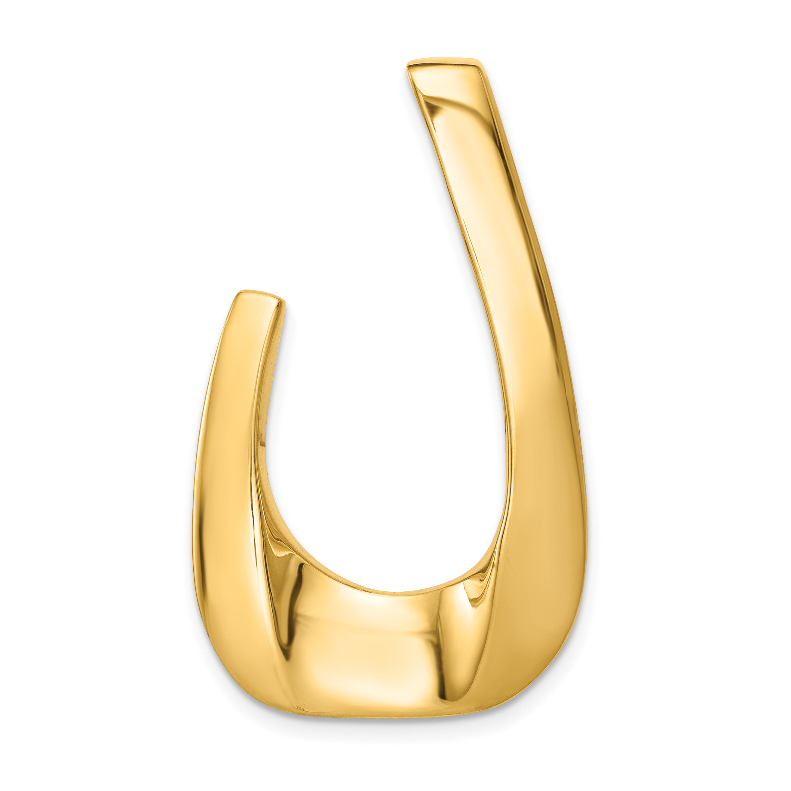 14k Two-tone Polished U-Shape Slide Fits up to 6mm Regular/8mm Fancy or Reversible Omega (SL8)