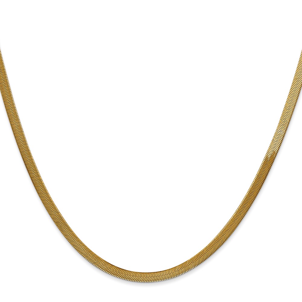 14K 16 inch 3mm Silky Herringbone with Lobster Clasp Chain (SLK025-16)