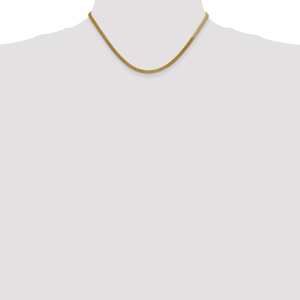 14K 16 inch 3mm Silky Herringbone with Lobster Clasp Chain (SLK025-16)