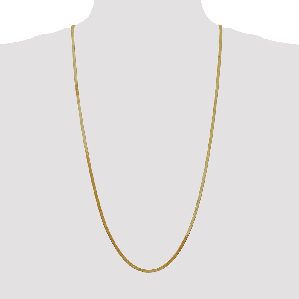 14K 30 inch 3mm Silky Herringbone with Lobster Clasp Chain (SLK025-30)