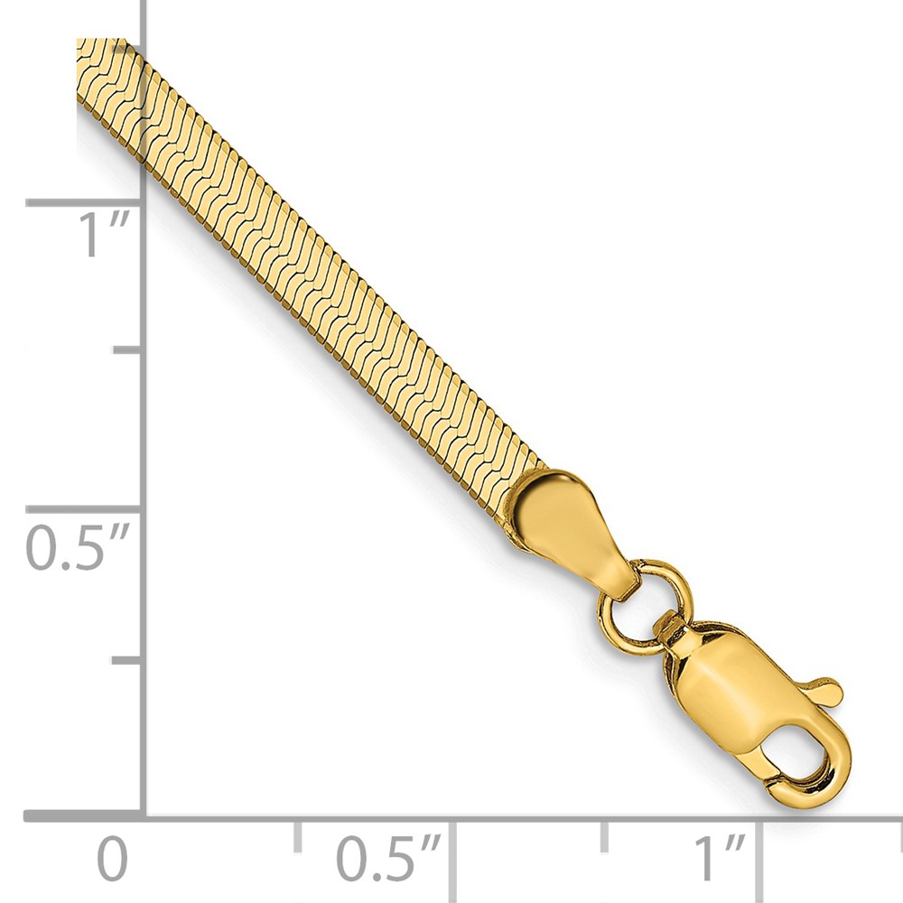 14K 8 inch 3mm Silky Herringbone with Lobster Clasp Bracelet (SLK025-8)