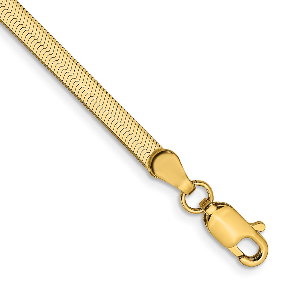 14K 7 inch 3mm Silky Herringbone with Lobster Clasp Bracelet (SLK025-7)