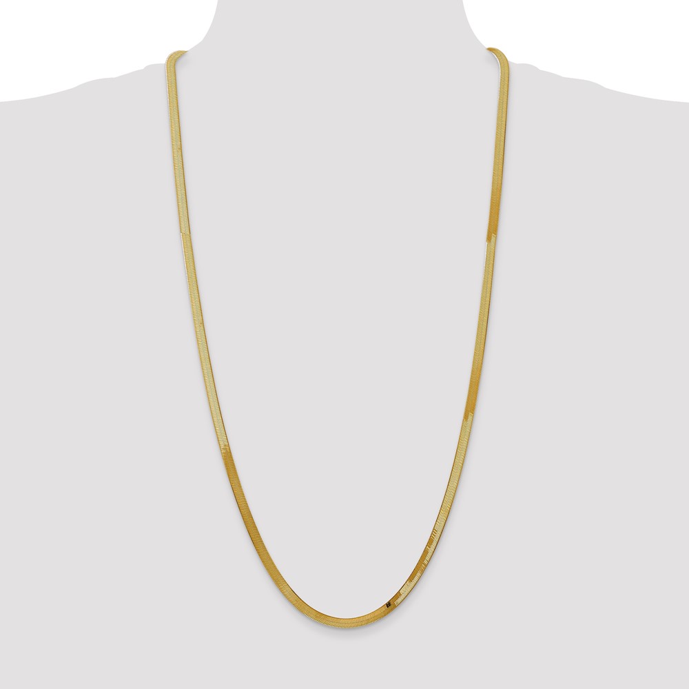 14K 30 inch 4mm Silky Herringbone with Lobster Clasp Chain (SLK040-30)