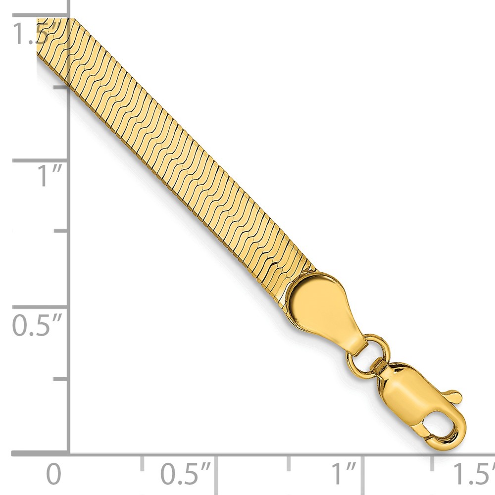 14K 7 inch 4mm Silky Herringbone with Lobster Clasp Bracelet (SLK040-7)
