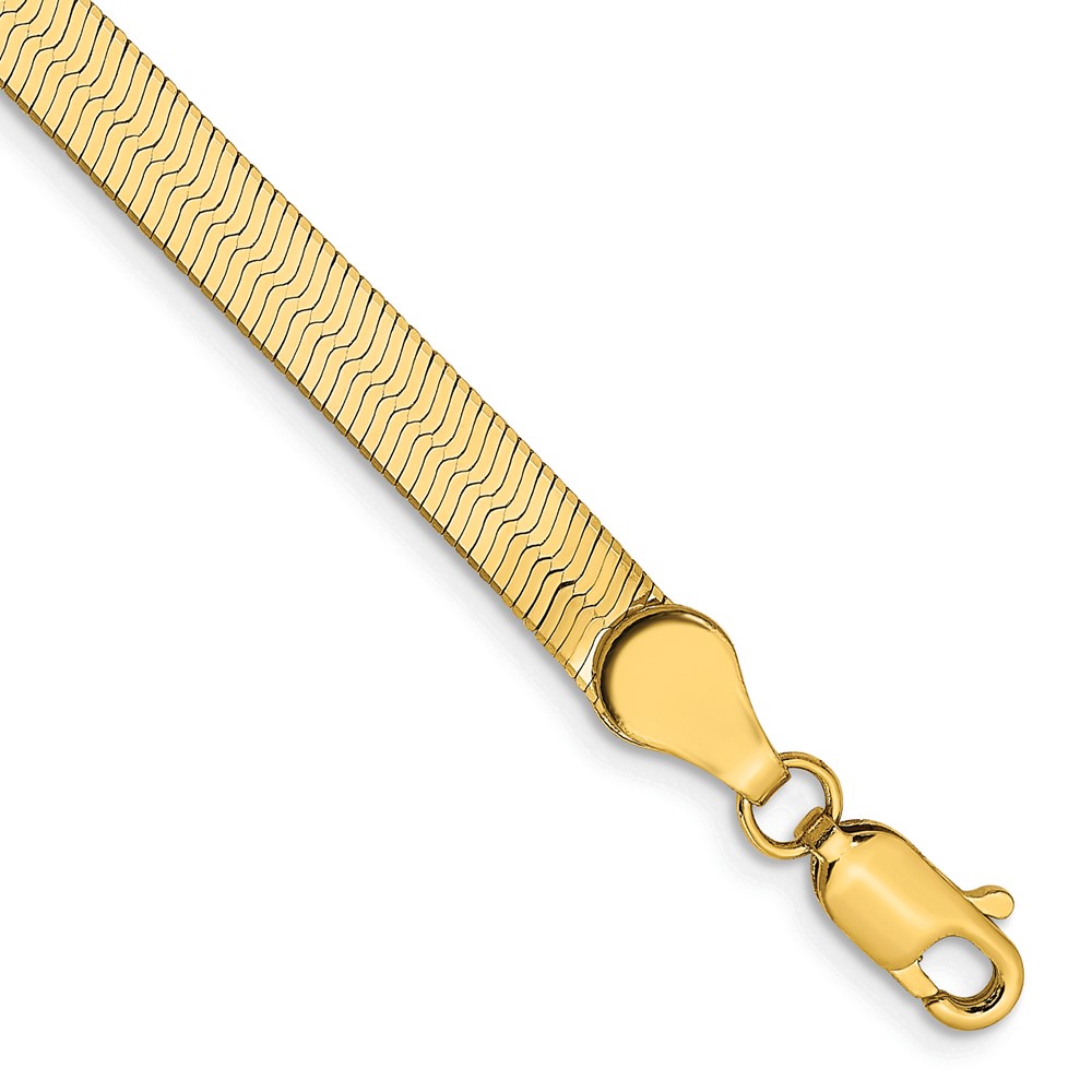 14K 7 inch 4mm Silky Herringbone with Lobster Clasp Bracelet (SLK040-7)