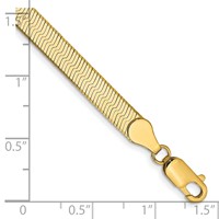14K 5mm Yellow Gold Silky Herringbone Bracelet with Lobster Clasp, 7" view 2