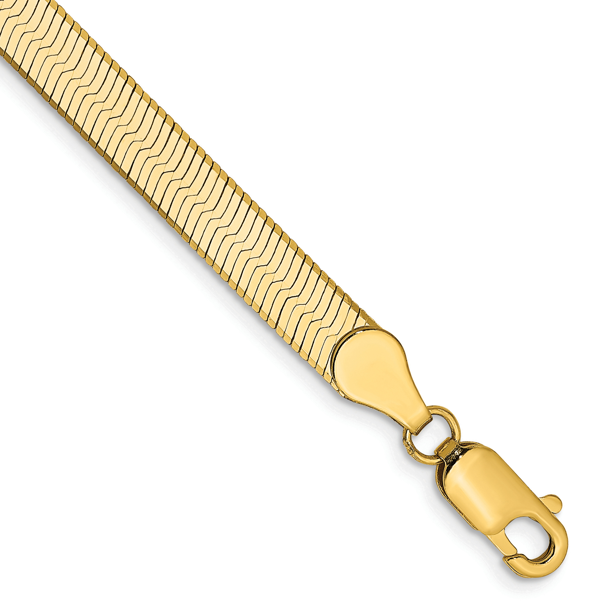 14K 7 inch 5mm Silky Herringbone with Lobster Clasp Bracelet (SLK050-7)