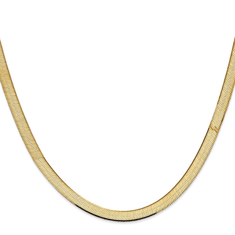 14K 30 inch 5.5mm Silky Herringbone with Lobster Clasp Chain