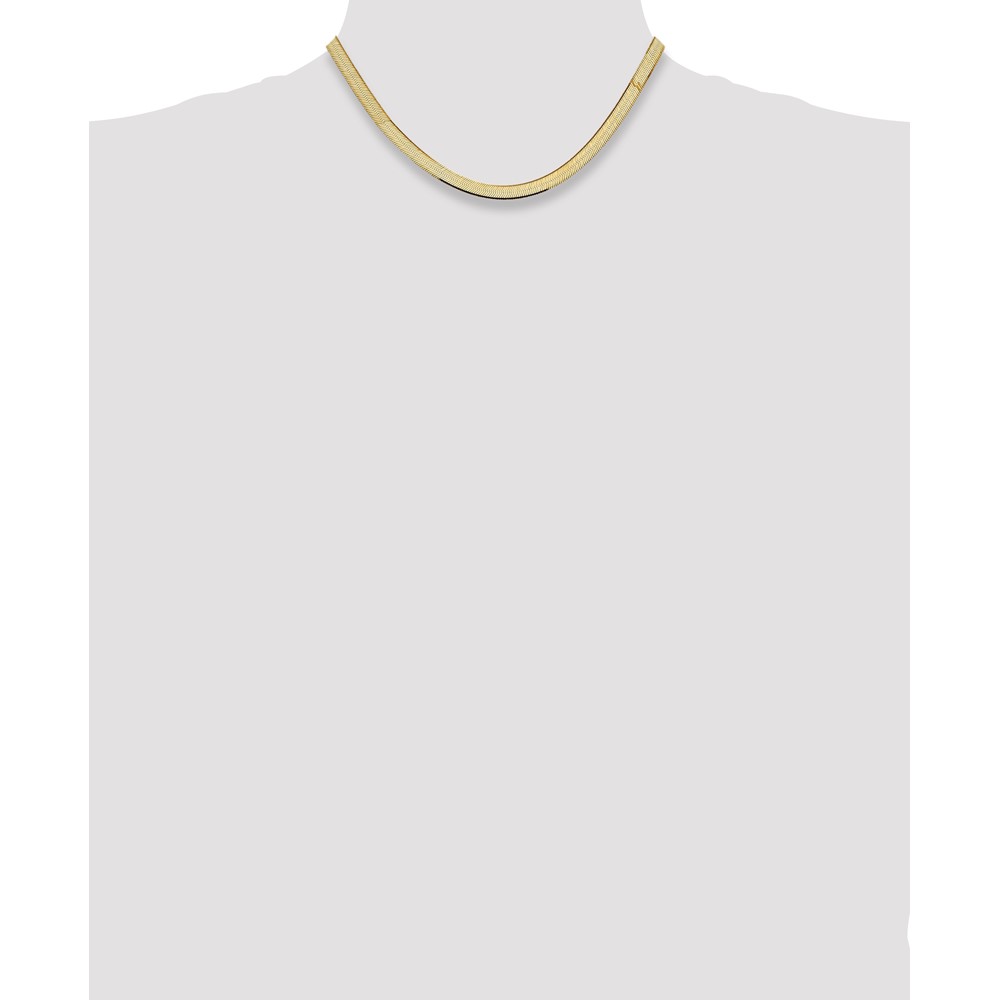 14K 16 inch 5.5mm Silky Herringbone with Lobster Clasp Chain (SLK055-16)