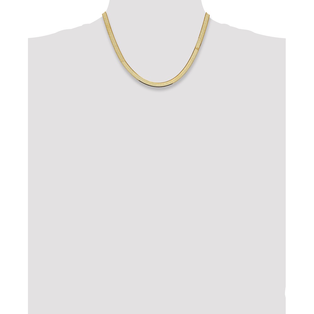 14K 18 inch 5.5mm Silky Herringbone with Lobster Clasp Chain (SLK055-18)