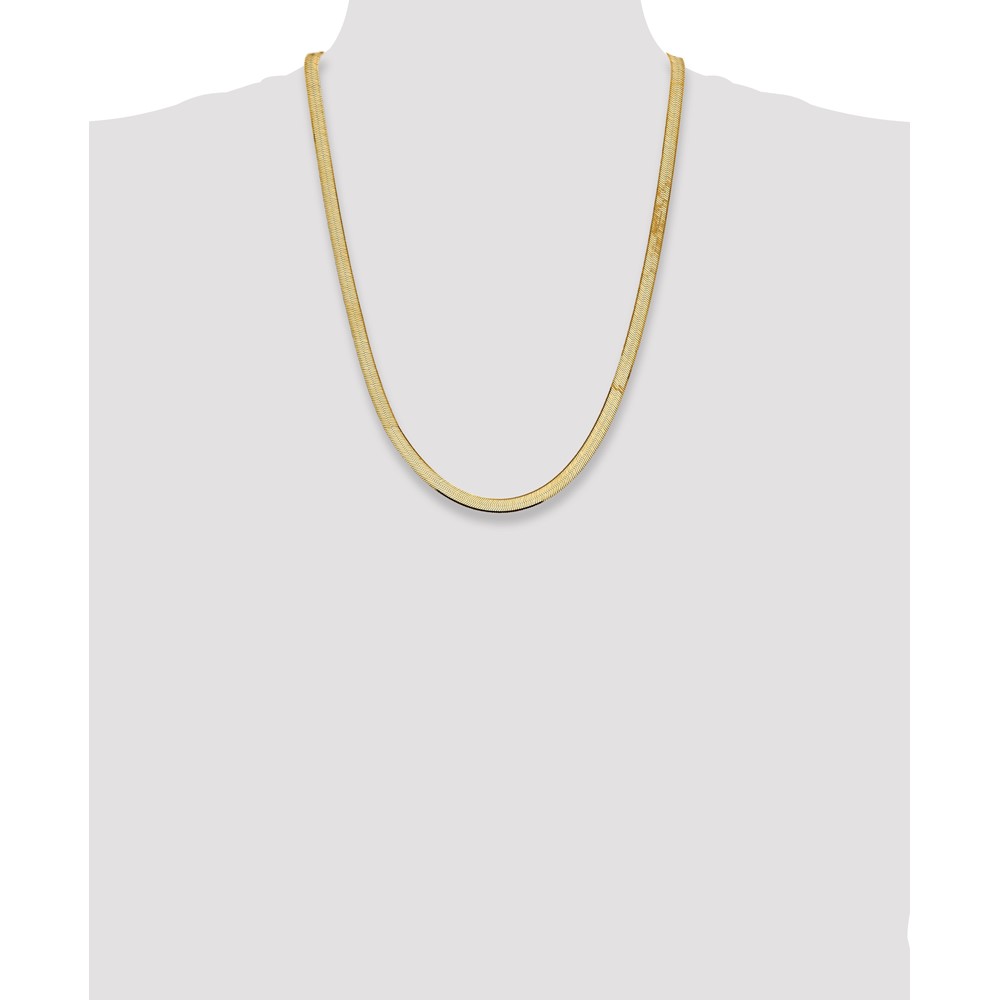 14K 24 inch 5.5mm Silky Herringbone with Lobster Clasp Chain (SLK055-24)