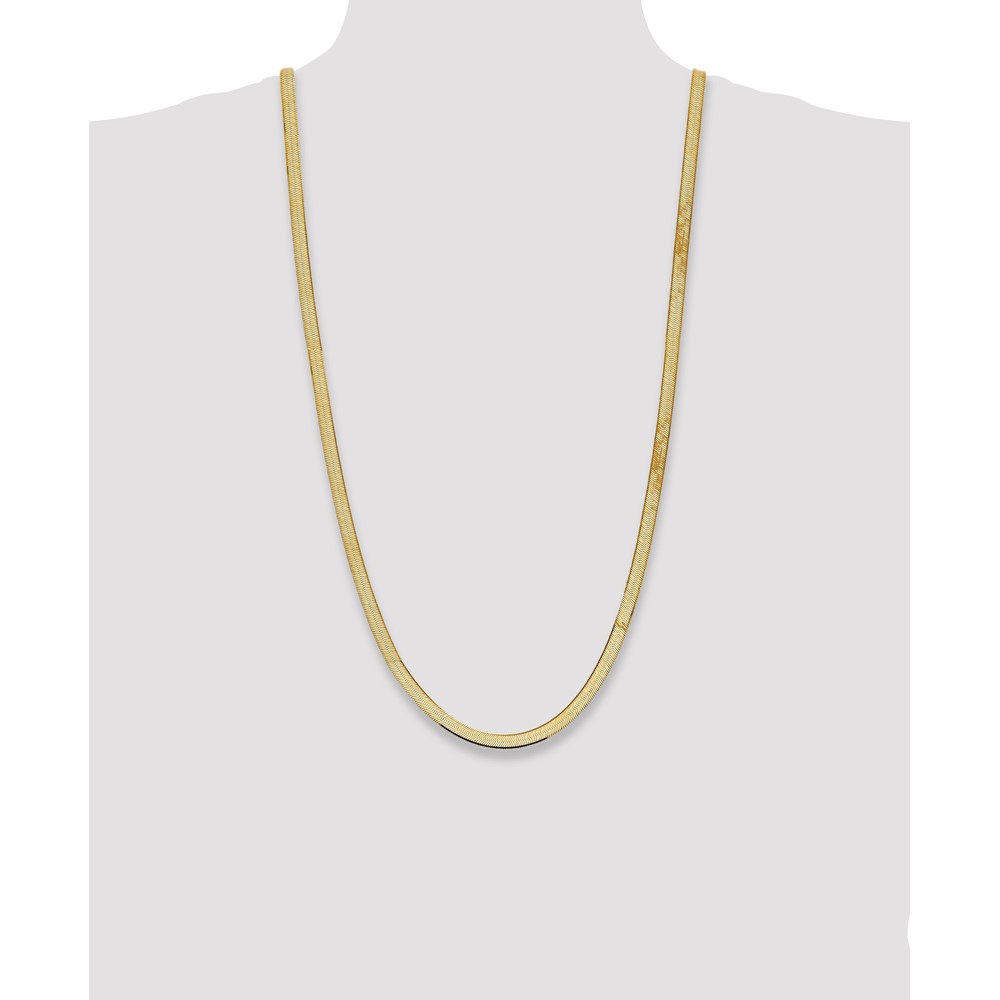 14K 30 inch 5.5mm Silky Herringbone with Lobster Clasp Chain (SLK055-30)