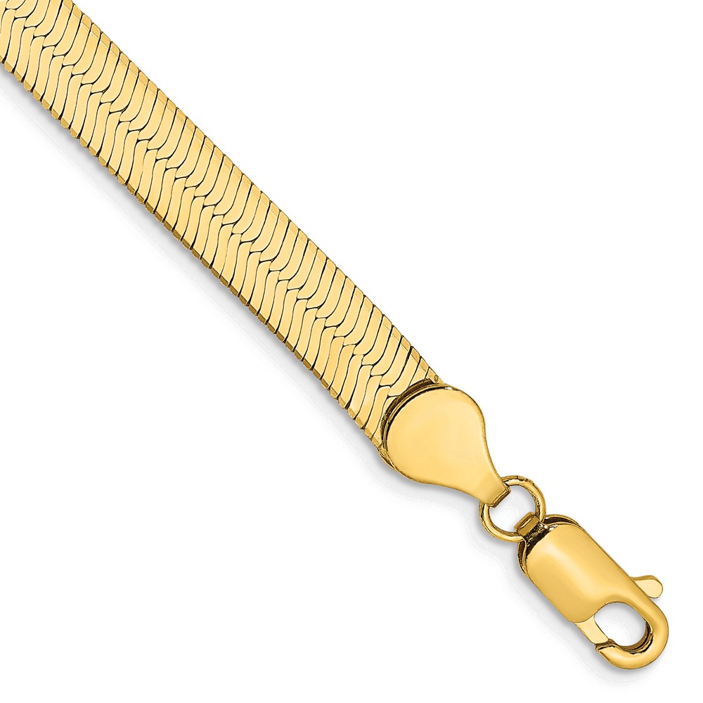 14K 7 inch 5.5mm Silky Herringbone with Lobster Clasp Bracelet (SLK055-7)