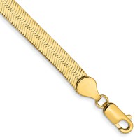 14K 5.5mm Yellow Gold Silky Herringbone Bracelet with Lobster Clasp, 7" view 1