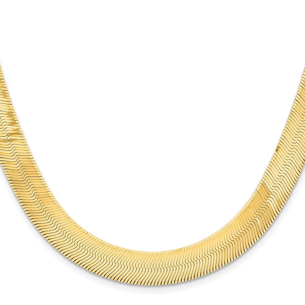 14K 18 inch 10mm Silky Herringbone with Lobster Clasp Chain (SLK100-18)