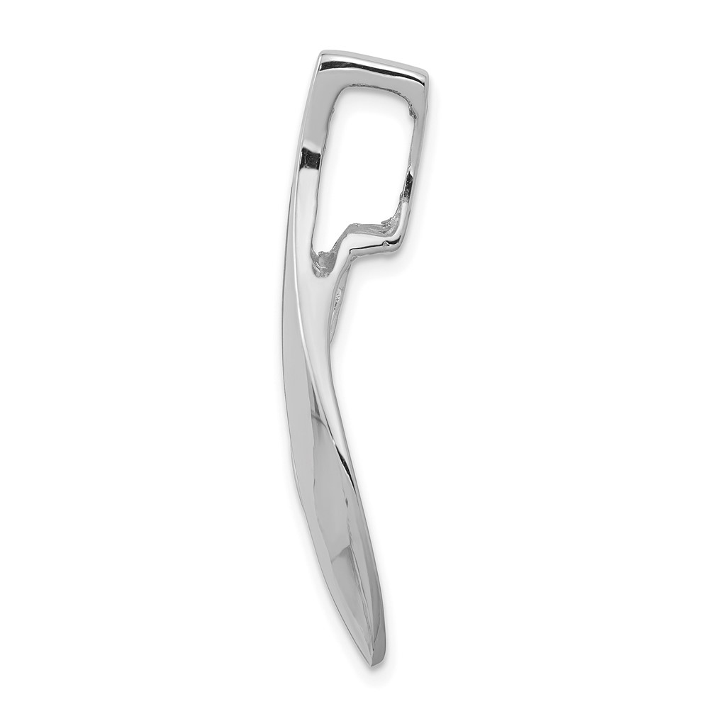 14k White Gold Polished Slide Fits up to 6mm Regular/Fancy/Reversible Omega (SLW108)