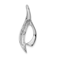 14K White Gold Polished Slide Fits Up to 6mm Regular Fancy Reversible Omega view 4