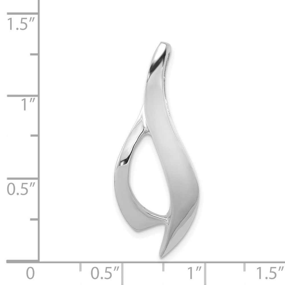 14k White Gold Polished Slide Fits up to 6mm Regular/Fancy/Reversible Omega (SLW108)