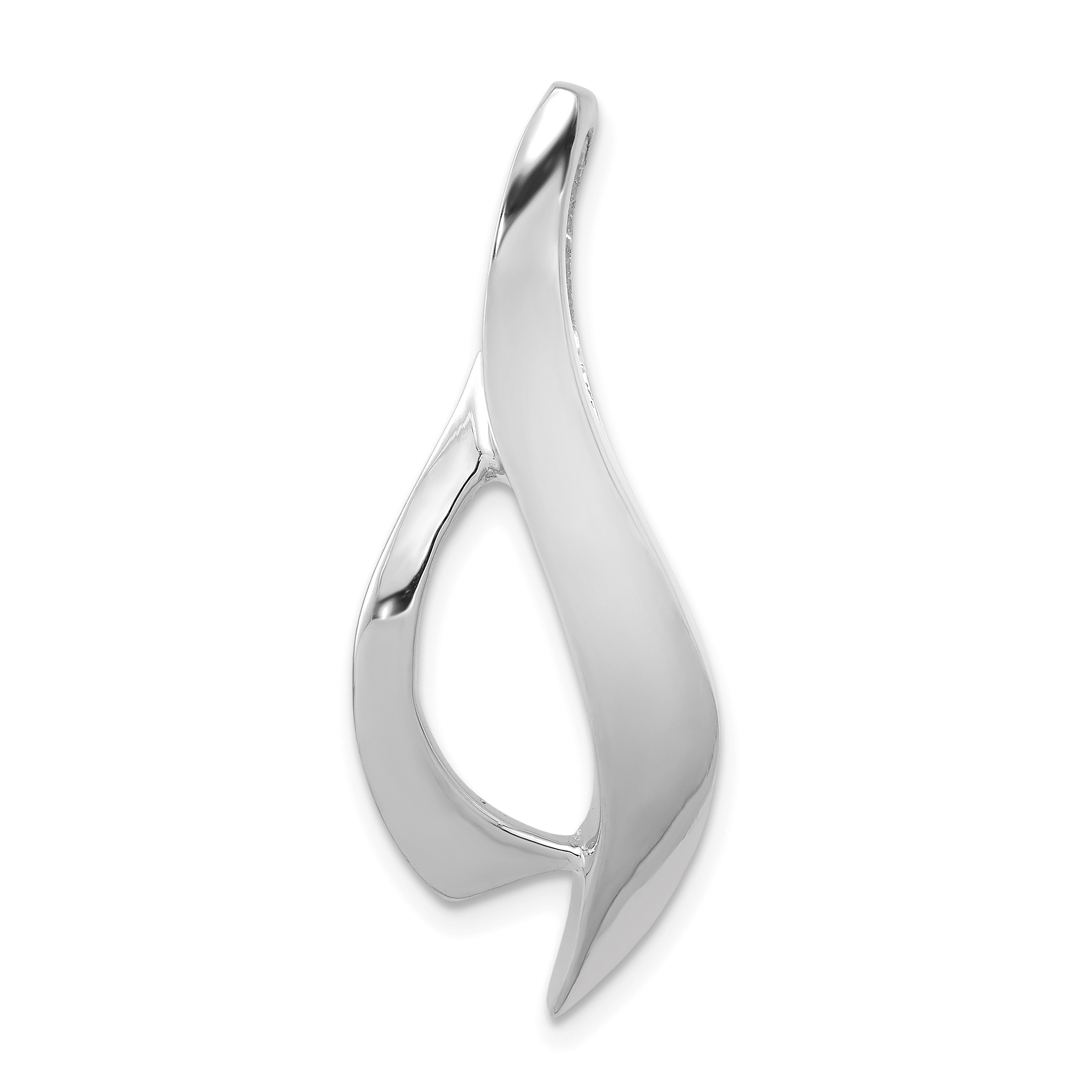 14k White Gold Polished Slide Fits up to 6mm Regular/Fancy/Reversible Omega (SLW108)