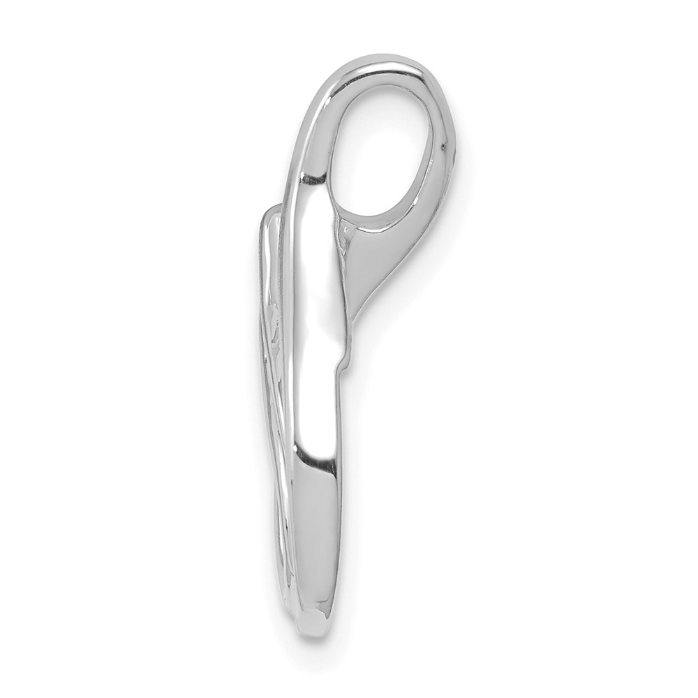 14k White Gold Polished Slide Fits up to 2mm Regular/4mm Fancy or Reversible Omega (SLW125)