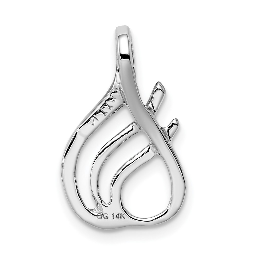 14k White Gold Polished Slide Fits up to 2mm Regular/4mm Fancy or Reversible Omega (SLW125)