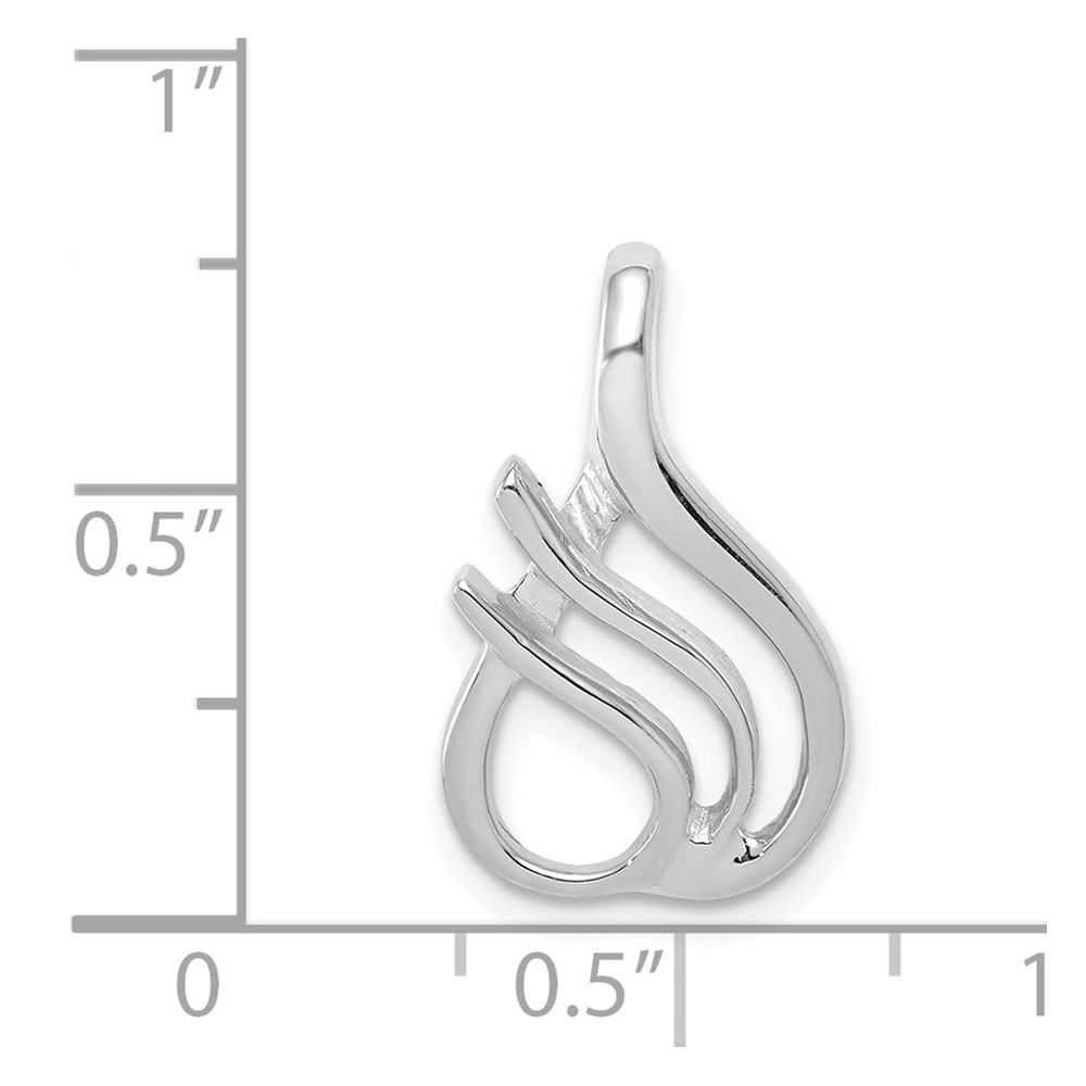 14k White Gold Polished Slide Fits up to 2mm Regular/4mm Fancy or Reversible Omega (SLW125)