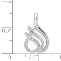 14K White Gold Polished Slide Fits Up to 2mm Regular 4mm Fancy Or Reversible Omega view 3