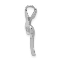 14K White Gold Polished Slide Fits Up to 2mm Regular 4mm Fancy Or Reversible Omega view 2