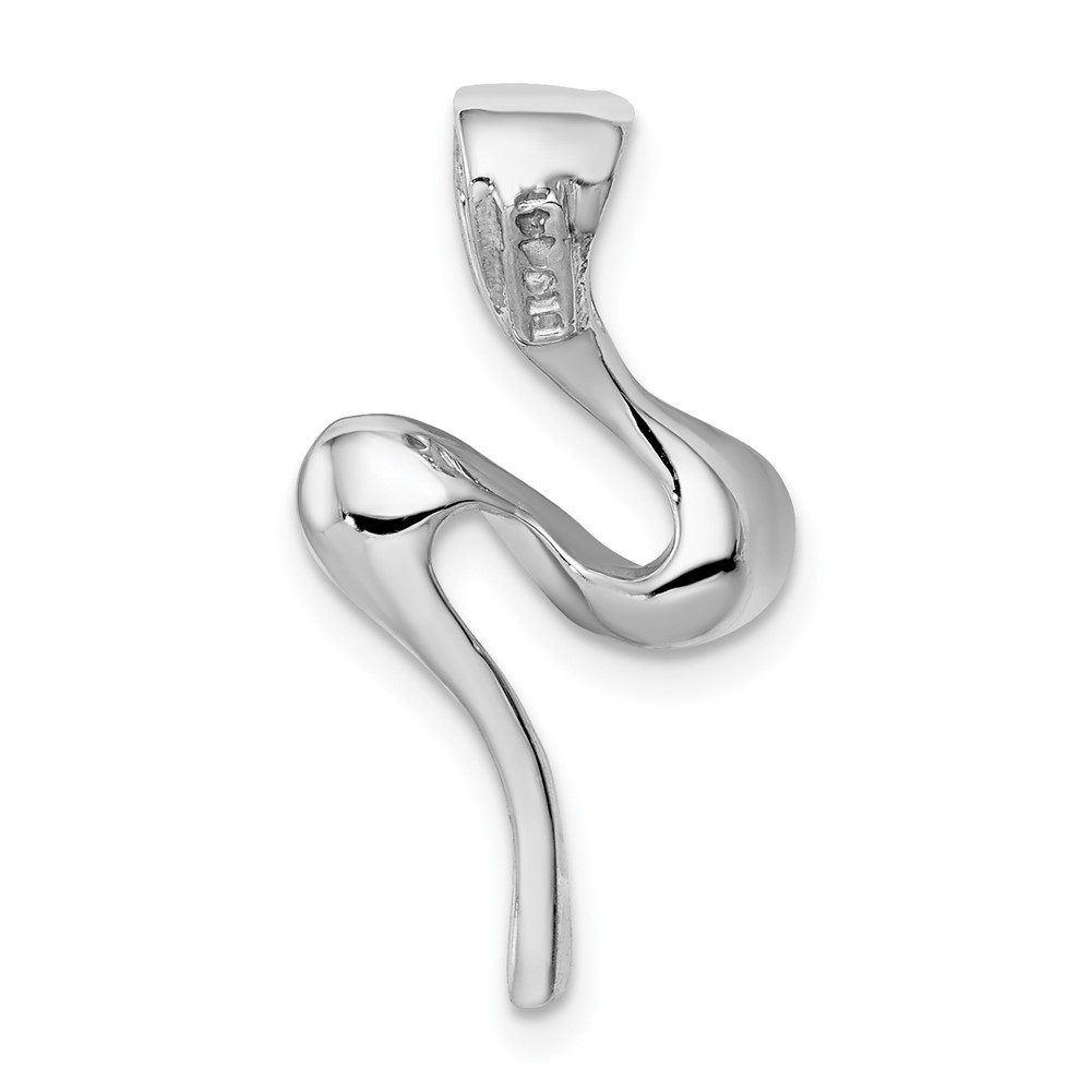 14k White Gold Polished Slide Fits up to 2mm Regular/4mm Fancy or Reversible Omega (SLW13)