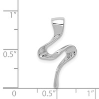 14K White Gold Polished Slide Fits Up to 2mm Regular 4mm Fancy Or Reversible Omega view 3