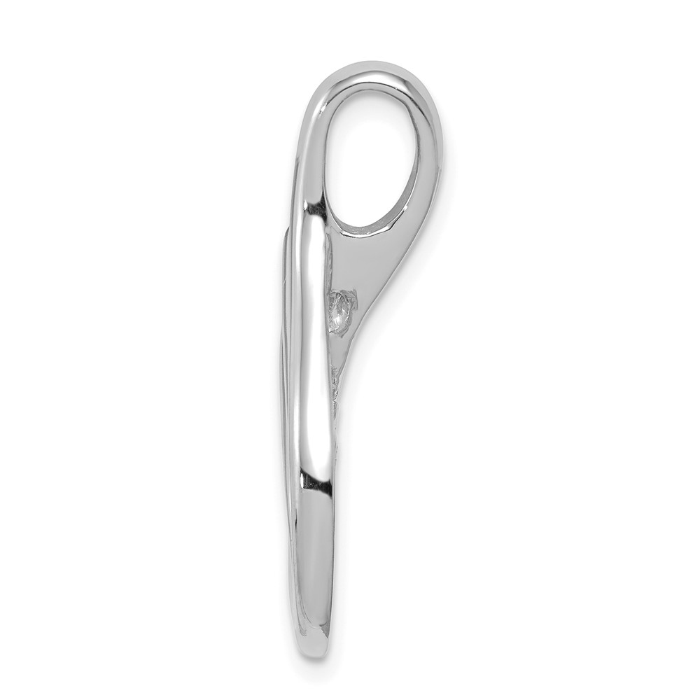 14k White Gold Polished Slide Fits up to 4mm Regular/6mm Fancy or Reversible Omega (SLW139)