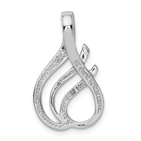 14K White Gold Polished Slide Fits Up to 4mm Regular 6mm Fancy Or Reversible Omega view 4