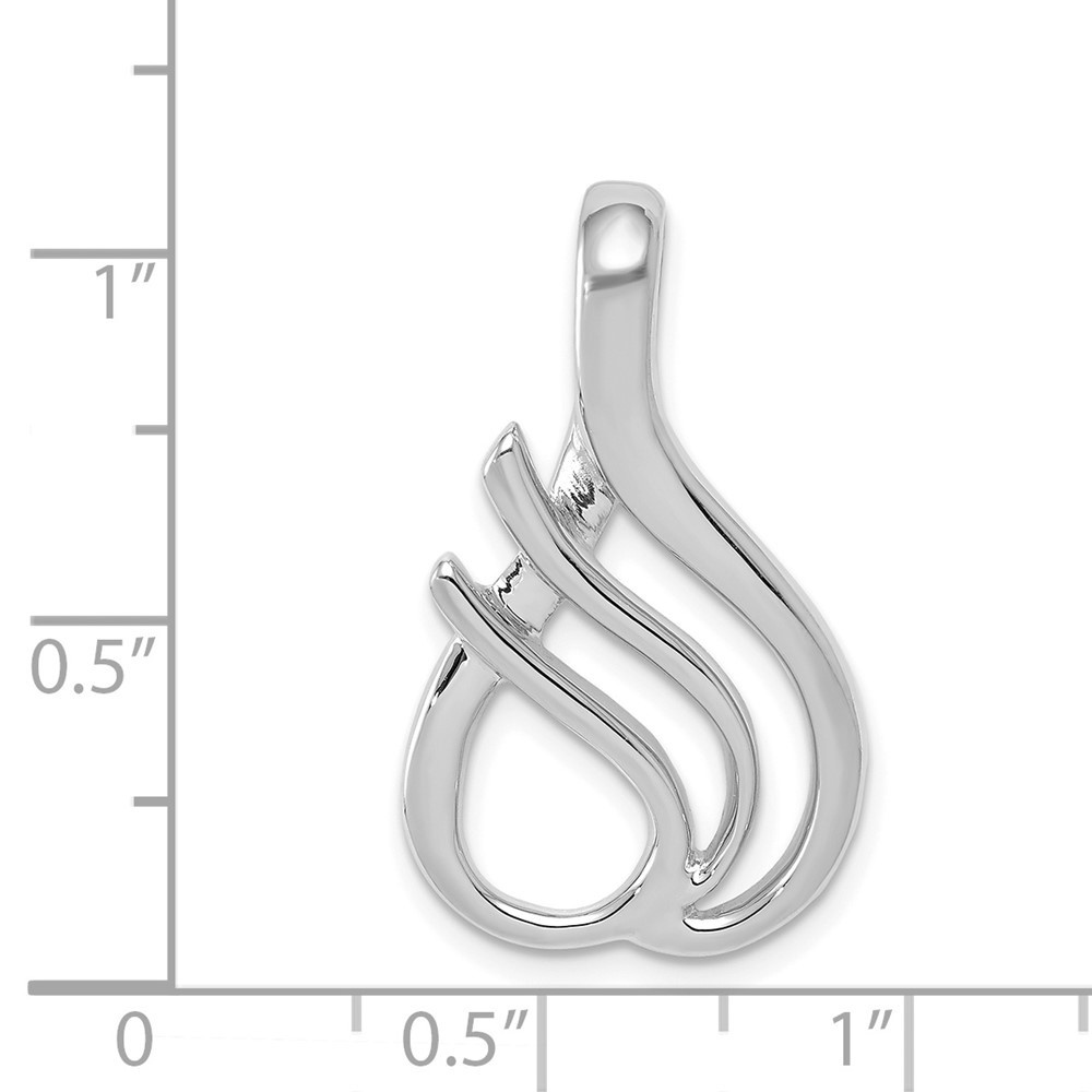 14k White Gold Polished Slide Fits up to 4mm Regular/6mm Fancy or Reversible Omega (SLW139)