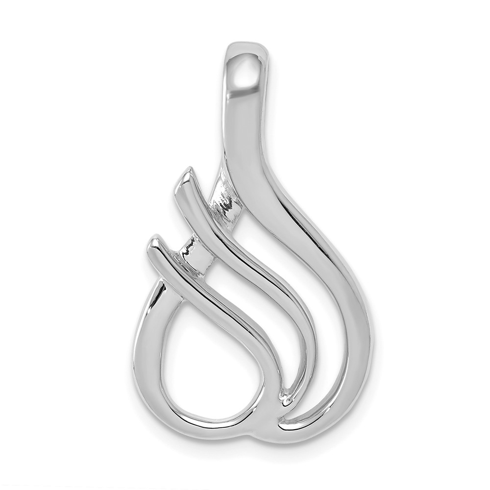 14k White Gold Polished Slide Fits up to 4mm Regular/6mm Fancy or Reversible Omega (SLW139)