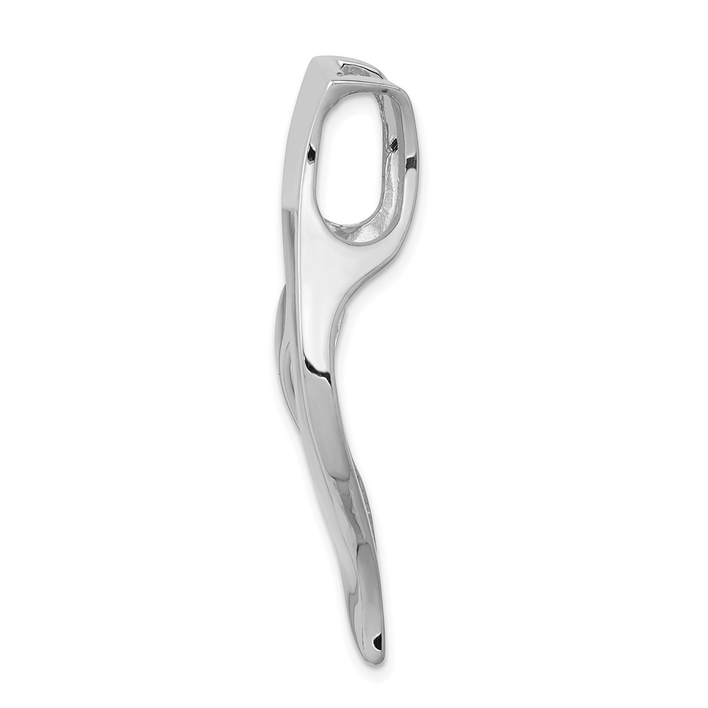 14k White Gold Polished Slide Fits up to 6mm Regular/8mm Fancy or Reversible Omega (SLW142)