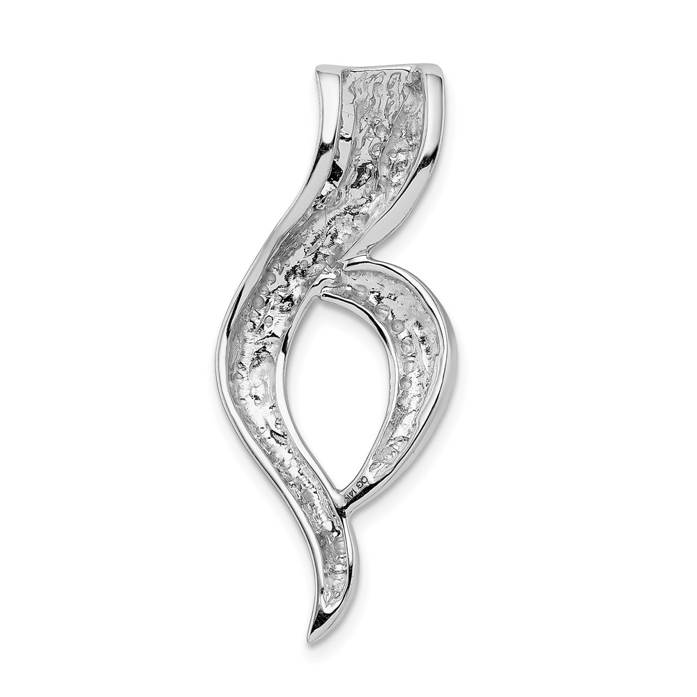 14k White Gold Polished Slide Fits up to 6mm Regular/8mm Fancy or Reversible Omega (SLW142)