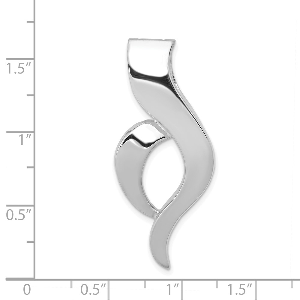 14k White Gold Polished Slide Fits up to 6mm Regular/8mm Fancy or Reversible Omega (SLW142)