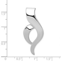 14K White Gold Polished Slide Fits Up to 6mm Regular 8mm Fancy Or Reversible Omega view 3