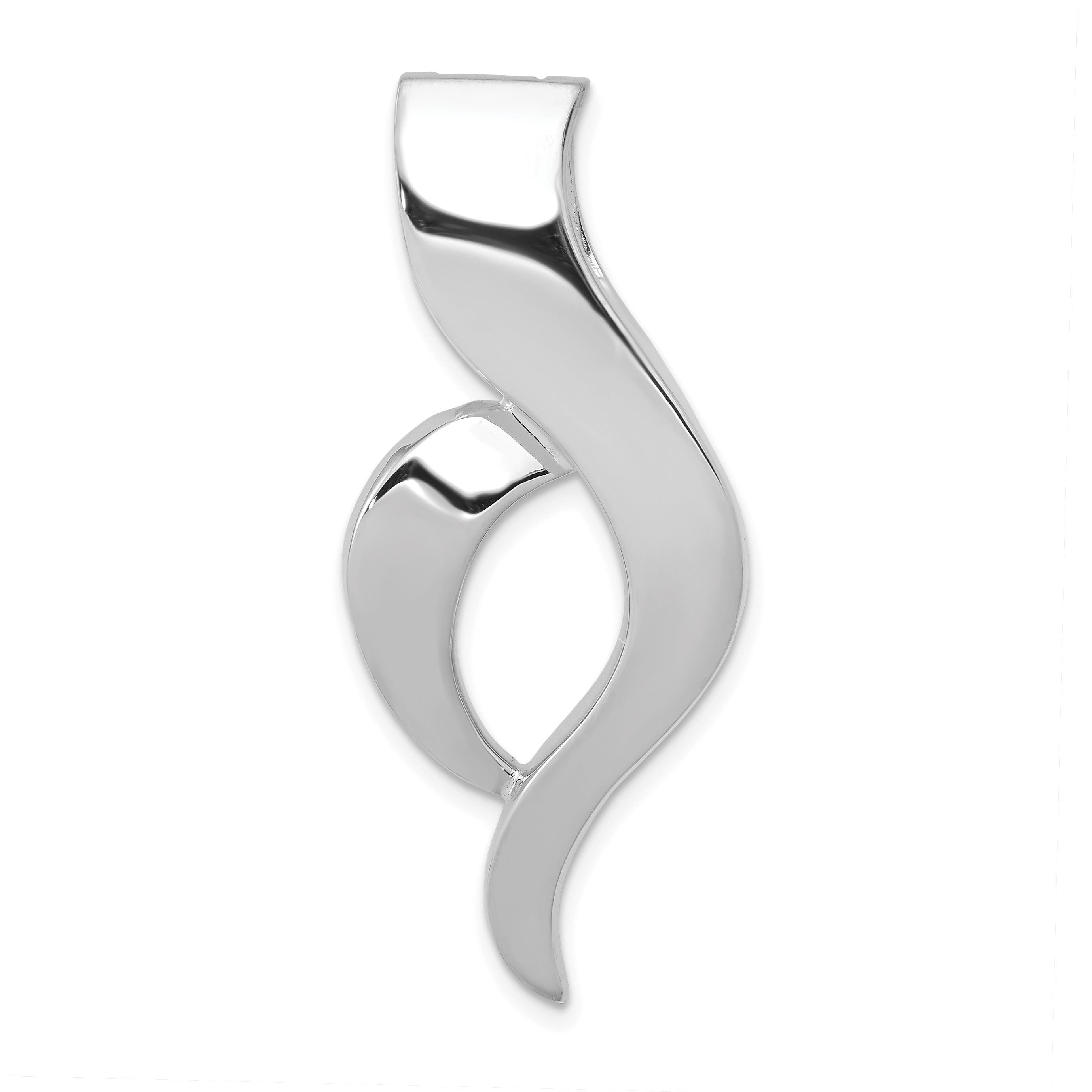 14k White Gold Polished Slide Fits up to 6mm Regular/8mm Fancy or Reversible Omega (SLW142)