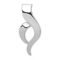 14K White Gold Polished Slide Fits Up to 6mm Regular 8mm Fancy Or Reversible Omega view 1