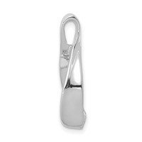 14K White Gold Polished Slide Fits Up to 2mm Regular 4mm Fancy Or Reversible Omega view 2