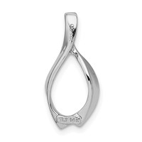 14K White Gold Polished Slide Fits Up to 2mm Regular 4mm Fancy Or Reversible Omega view 4