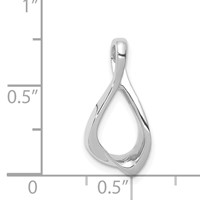 14K White Gold Polished Chain Slide view 3