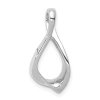 14K White Gold Polished Chain Slide view 1