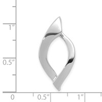 14K White Gold Polished Slide Fits Up to 8mm Regular 10mm Fancy Or Reversible Omega view 3
