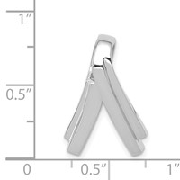 14K White Gold Polished Slide Fits Up to 6mm Regular Fancy Reversible Omega view 3