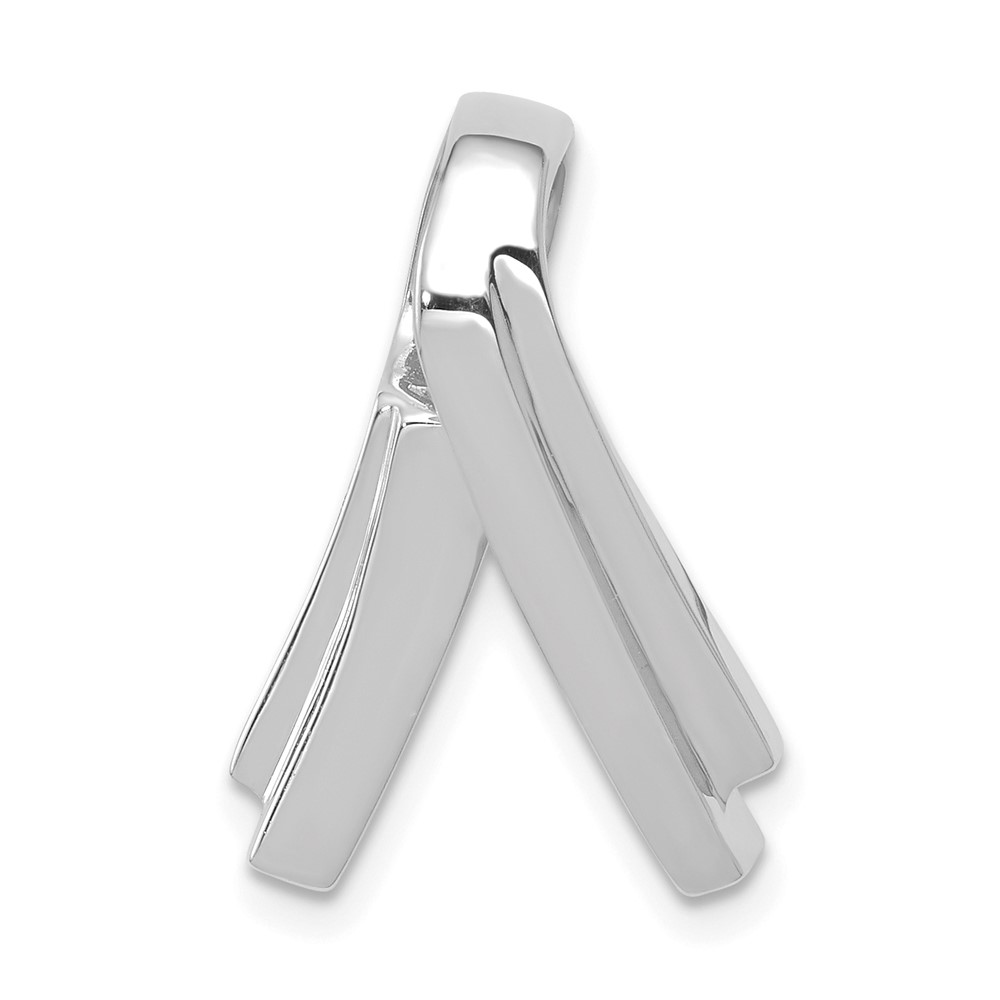 14K White Gold Polished Slide Fits Up to 6mm Regular Fancy Reversible Omega